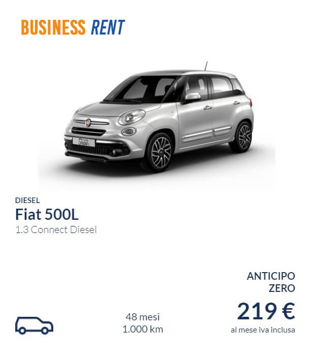 Offerta Noleggio Aziendale Fiat 500L 1.3 connect Diesel 219€